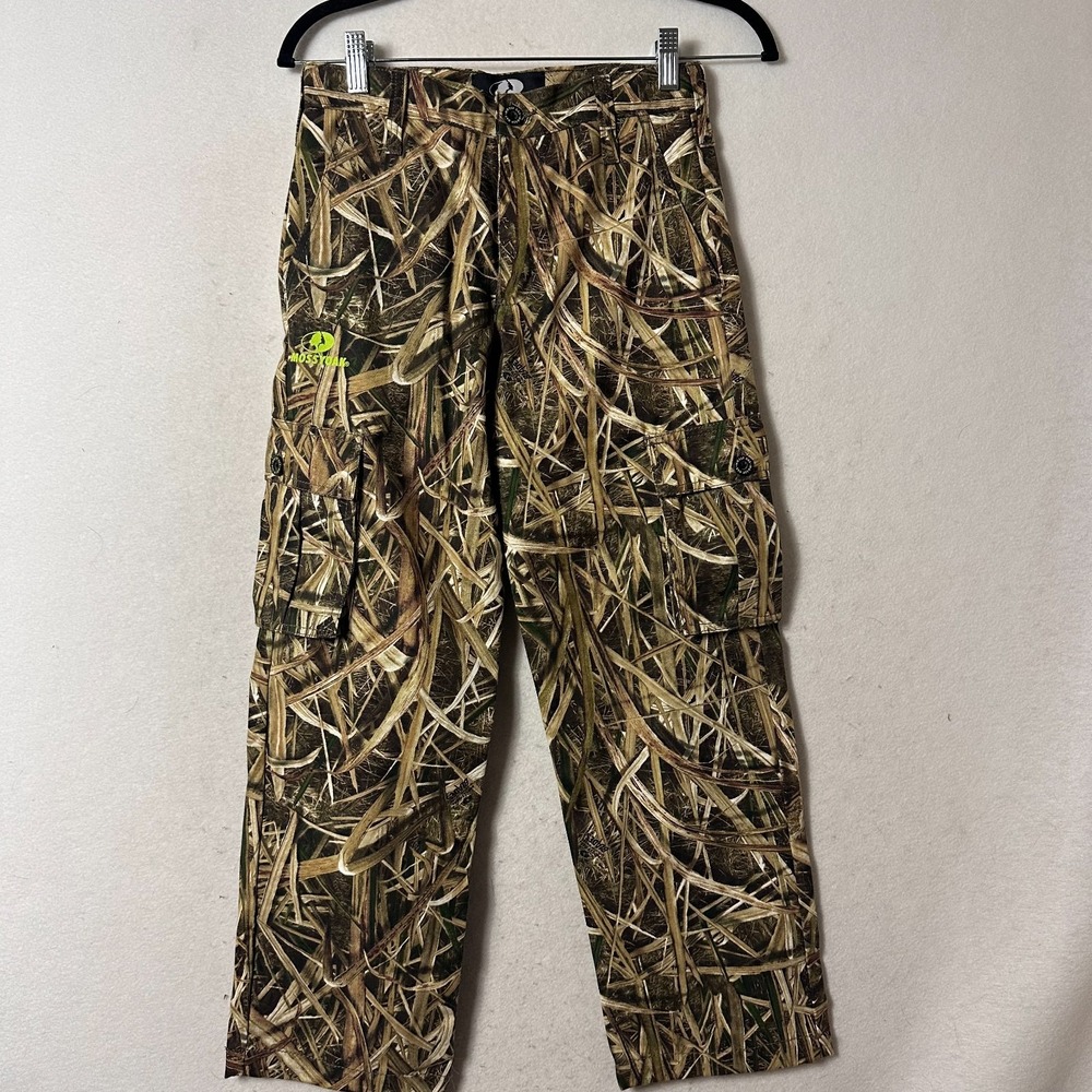 Mossy Oak Camo Shadow Grass Blades Youth Boys Hunting Pants SZ 10-12 Large NEW